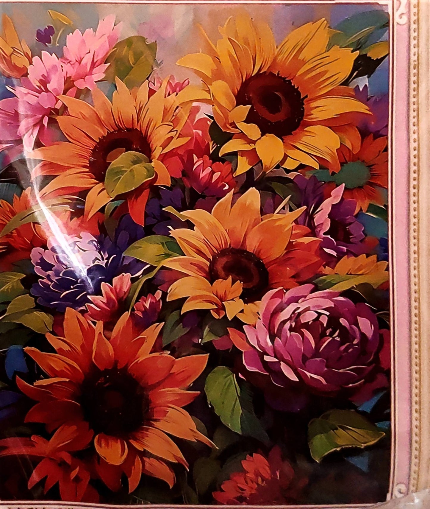 Napraforgó virágok Keresztszemes készlet leszámolható és előnyomott egyben