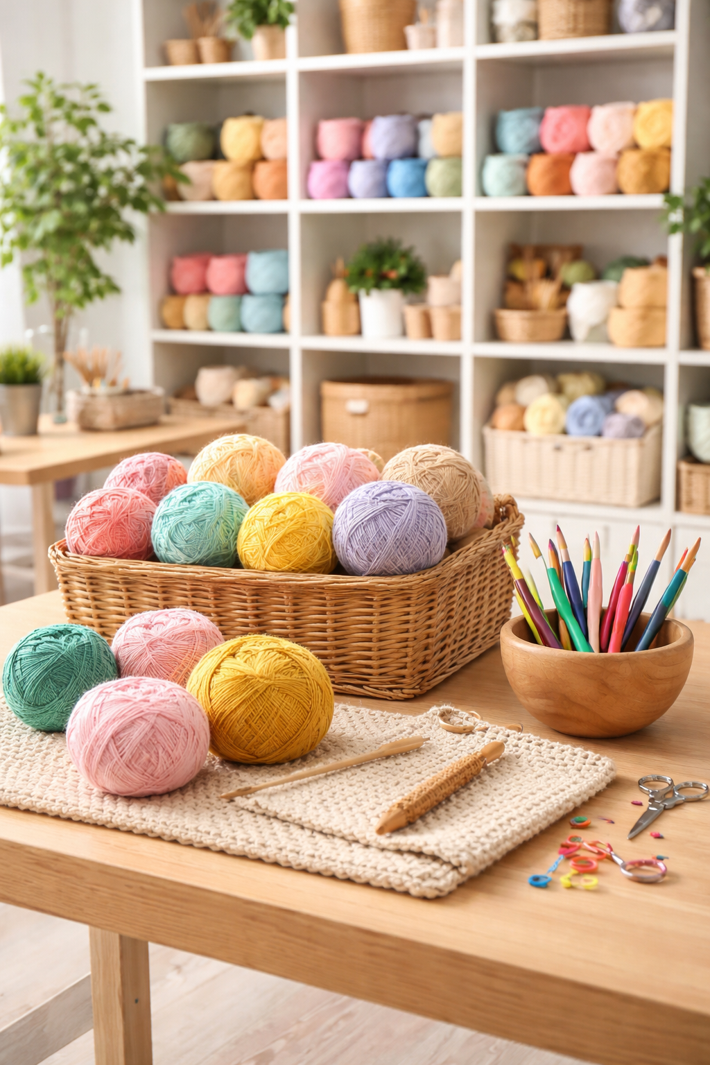 Horgoló- és kötő fonalak, tűk, kellékek