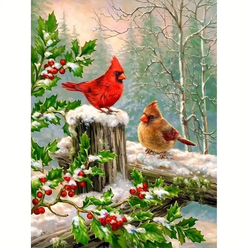 Madárkák gyémánt kirakó készlet 30x40cm