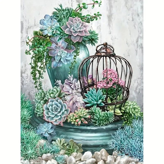 Pozsgások gyémánt kirakó készlet 30x40cm