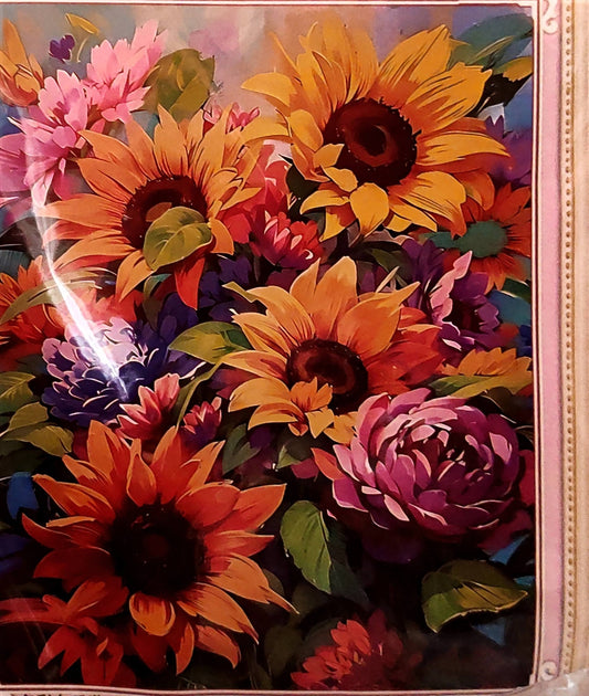 Napraforgó virágok Keresztszemes készlet leszámolható és előnyomott egyben